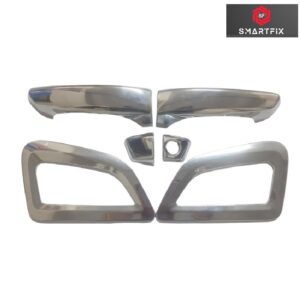 Catch Cover for Mahindra KUV 100 Door Handle Cover/Protector, ABS Material, Chrome Finish, Silver, Set of 6 Pcs