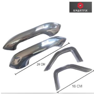 Tata Punch 2021 Catch Cover Door Handle Cover/Protector, Chrome Finish, Silver, ABS Material, Set of 4 pcs
