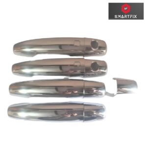 Maruti Suzuki Baleno 2015 Onwards Sensor Catch Cover with Sensor Hole Door Handle Cover/Protector, Chrome Finish, Silver, ABS Material, Set of 4 Pcs