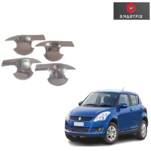 Finger Bowl for Maruti Suzuki Swift 2015 Model, Finger Bowl Cover/Guard, Finger Grip, Chrome Finish, ABS Material, Silver, 1 Set of 4Pcs