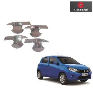 Finger Bowl for Maruti Suzuki Celerio 2013-2017, Finger Bowl Guard/Cover, Celerio Old Model Finger Grip, Chrome Finish, ABS Material, Silver, 1 Set of 4Pcs