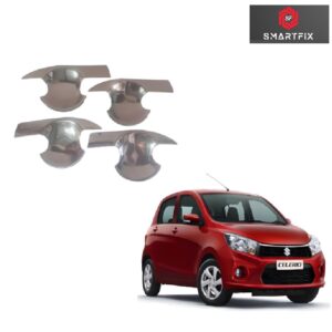 Finger Bowl for Maruti Suzuki Celerio 2017-2021, Finger Bowl Cover/Guard, Finger Grip, Chrome Finish, ABS Material, Silver, 1 Set of 4Pcs