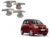 Finger Bowl for Maruti Suzuki Celerio 2017-2021, Finger Bowl Cover/Guard, Finger Grip, Chrome Finish, ABS Material, Silver, 1 Set of 4Pcs