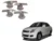 Finger Bowl for Maruti Suzuki Dzire Old Model, Finger Bowl Cover/Guard, Finger Grip, Chrome Finish, ABS Material, Silver, 1 Set of 4Pcs