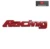 Racing 3D Metal Logo Badge Sticker for Cars and Bikes, Universal, Red, 13x2x0.5 cm, Pack of 1, Chrome, with Adhesive