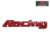 Racing 3D Metal Logo Badge Sticker for Cars and Bikes, Universal, Red, 13x2x0.5 cm, Pack of 1, Chrome, with Adhesive