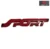 Sport 3D Metal Sticker Badge Car Monogram Modern Design Emblem for Car, with Self Adhesive,Universal, Car Exterior Accessories, Logo for All Cars (Red)