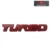Turbo 3D Metal Car Monogram Sticker Logo Badge 12.7x2x0.5 cm for Stylish Look of Your Vehicle, Universal, Red, Chrome with Adhesive, Red Color